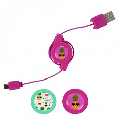 Câble rétractable micro USB Ananas